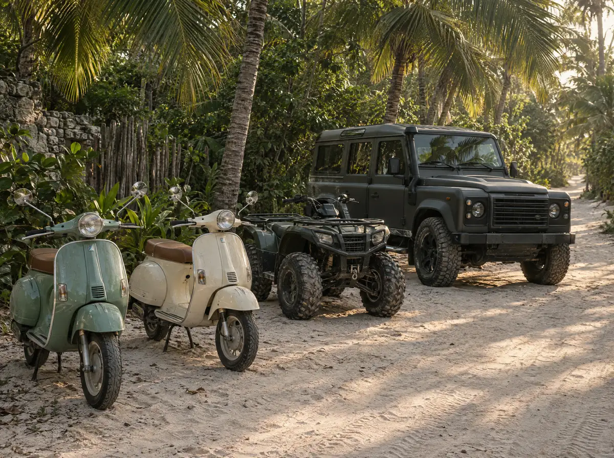 Scooters, ATVs & car rental in Tulum, arranged by Bon Vivant